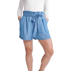 Superdry Desert Paperbag Denim Shorts Blauw 2XS Vrouw