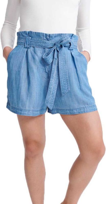 Superdry - Desert Paperbag - Korte Jeans - Blauw - 100% Lyocell