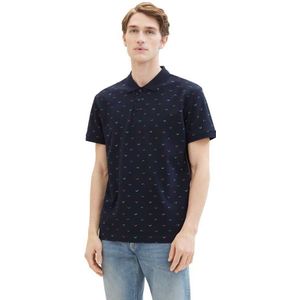 Tom Tailor Allover Printed 1040913 Short Sleeve Polo Blauw S Man