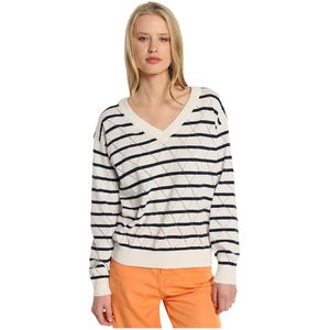 Lois - 452922505 - Pointelle Trui - Marineblauw - Lange Mouwen - Casual