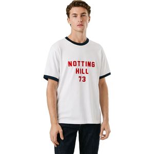 Pepe Jeansvoor mannen. PM5010108 Notting Hill T-shirt wit (L), Casual, Katoen, Korte mouwen