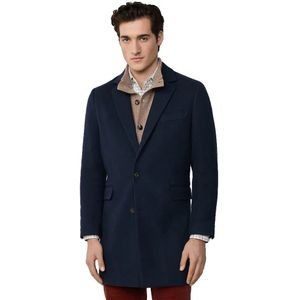 Hackett London - Tussenjas - Navy - Klassieke Mantel - Licht Gevoerd
