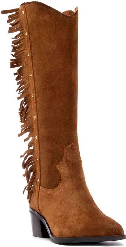 Carmela - 16266401-CAMEL - Leren Laarzen - Bruin - 3 tot 5 cm Hakhoogte - Ritssluiting - Casual