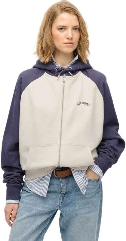 Superdry Essential Logo Oversized Raglan Sweatshirt Met Rits