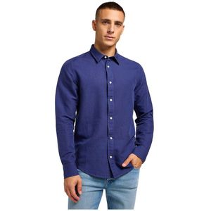 Lee Patch Long Sleeve Shirt Blauw S Man