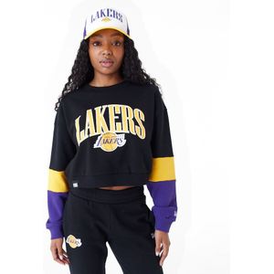 New Era Nba Colour Block Los Angeles Lakers Sweatshirt Zwart XL Vrouw