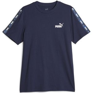 Puma Ess Tape Camo Short Sleeve T-shirt Blauw S Man