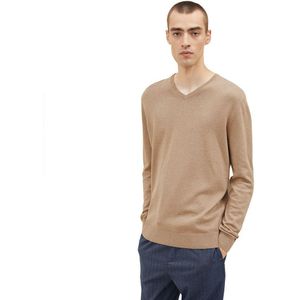 Tom Tailor Simple Knitted V-neck Sweater Bruin L Man