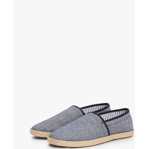 TOMMY HILFIGER - HILFIGER CHAMBRAY ESPADRILLE - BLAUW - Raffia-Detail - Comfortabele Zool