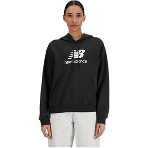 New Balancevoor vrouwen. WT41506 Sport Essentials Fleece Logo Sweatshirt zwart (L), Casual, Katoen, Lange mouwen