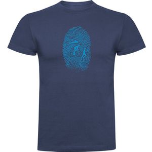 Kruskis Triathlon Fingerprint Short Sleeve T-shirt Blauw M Man