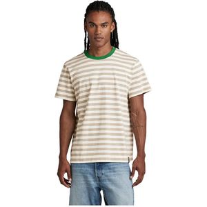 G-star Essential Stripe Loose Short Sleeve T-shirt Beige,Groen S Man