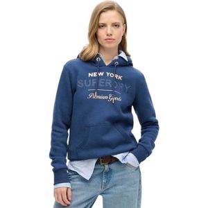 Superdry - Luxe - Dames Sweatshirt - Gevoerd met Schapenwol - Capuchon - Metallic Logo