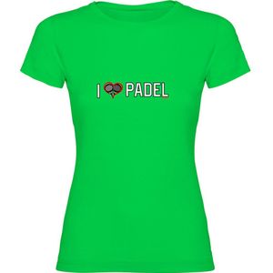 Kruskis I Love Padel Short Sleeve T-shirt Groen S Vrouw