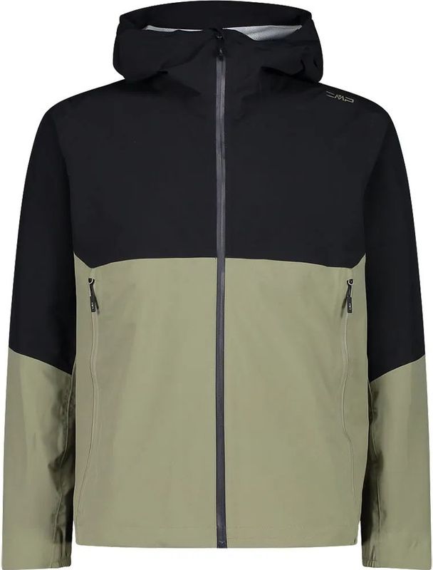 CMP - Jacket Fix Hood - Regenjas - Olijfgroen/Zwart - 100% Polyester