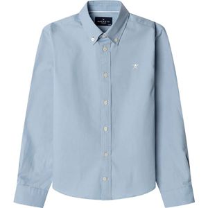 Hackett - HK301759 - Gewassen Oxford Overhemd - Blauw - Katoen - Lange Mouwen