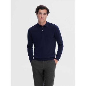 SELECTED HOMME Gemêleerde Regular Fit Polo SLHBERG Navy Blaze