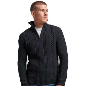 Superdry Vintage Jacob Henley Half Zip Sweater Blauw 3XL Man