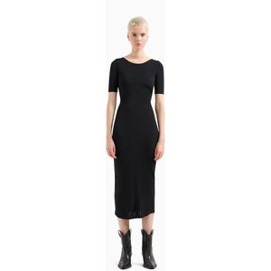 Armani Exchange 3dyaek_yjeaz Short Sleeve Long Dress Zwart XL Vrouw