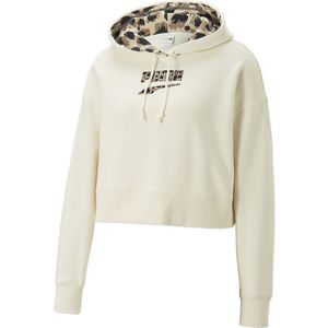 Puma Select Downtown Cropped Hoodie Beige M Vrouw