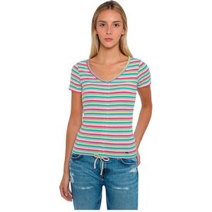 Pepe Jeans Delfin Braces Short Sleeve T-shirt Groen,Roze M Vrouw