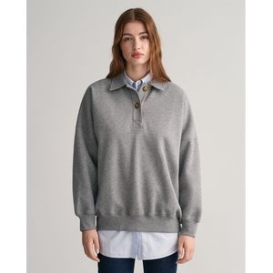 Gant Oversized Rugger Sweatshirt Grijs 2XS Vrouw