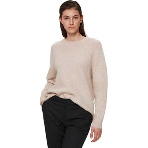 Selected Lulu O Neck Sweater Beige XL Vrouw