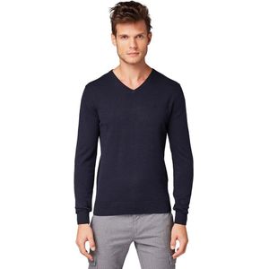Tom Tailor Simple Knitted V-neck Sweater Blauw 3XL Man