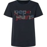Pepe Jeans - PL505970 Fernandine - T-shirt - Marineblauw - Korte Mouwen - Biologisch Katoen