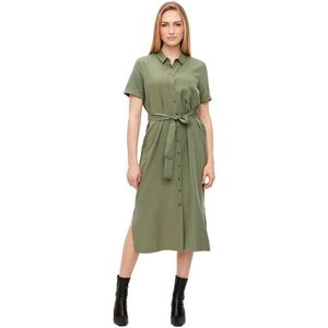 Object Tilda Isabella Short Sleeve Dress Groen 36 Vrouw