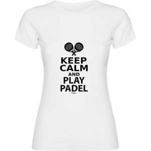 Kruskis Keep Calm And Play Padel Short Sleeve T-shirt Wit M Vrouw
