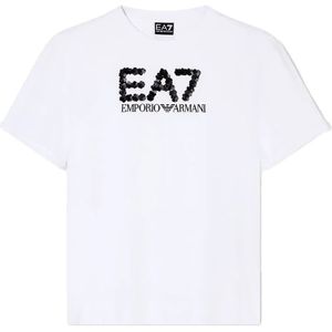 Ea7 Emporio Armani Train Logo Series Crystal T-shirt Met Korte Mouwen