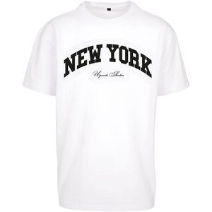 Mister Tee New York College Oversize Short Sleeve T-shirt Wit M Man