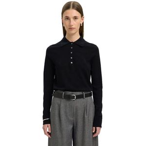 Selected - Thea - Lange Mouw Poloshirt - Gebreide Trui - Regular Fit - 100% Merinowol