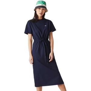 Lacoste Fitted Cotton Short Dress Blauw XS Vrouw