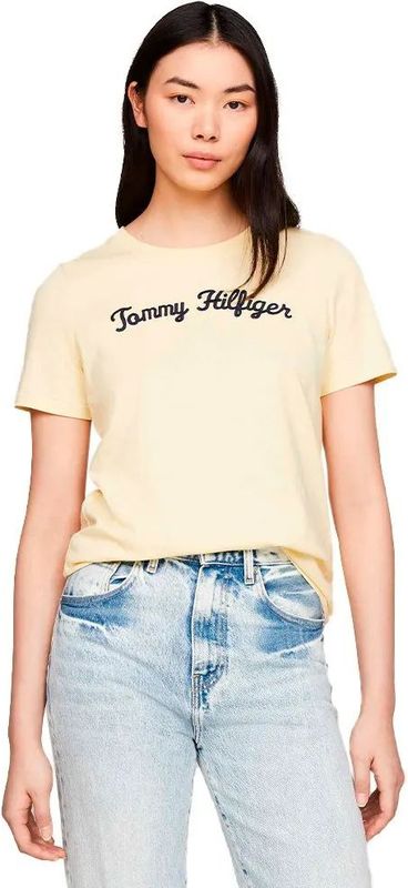 Tommy Hilfiger Regular Script Logo Crew Shirt Dames - Maat S
