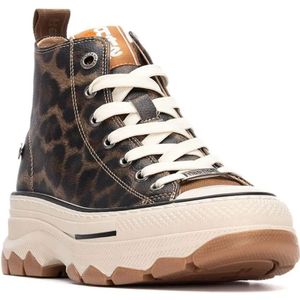 Refresh - 17307805-LEOPARDO - Enkellaarsjes - Dierenprint - 3 tot 5 cm Hakhoogte - Veters en Ritssluiting