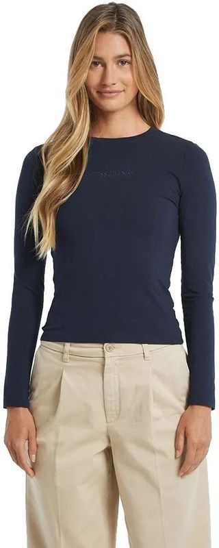 Strak T-Shirt Met Lange Mouwen Met Borduursel