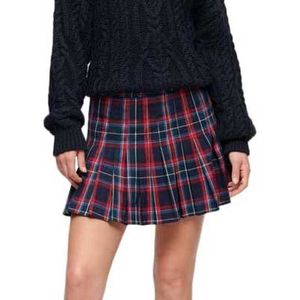 Superdry Mid Rise Check Mini Skirt Rood 2XS Vrouw