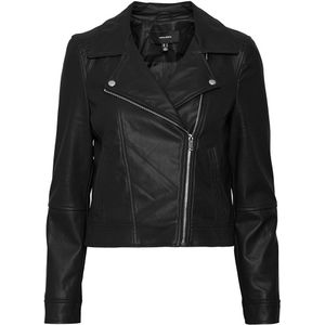 Vero Moda Bella Petite Leather Jacket Zwart 2XS Vrouw