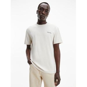 Calvin Klein Micro Logo Interlock Short Sleeve T-shirt Beige S Man