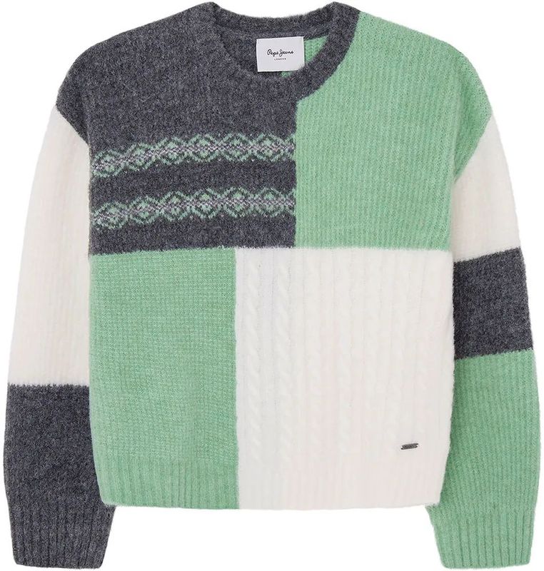 Pepe Jeansvoor meisjes. PG701102 Winslow veelkleurige trui (10años= 140cm), Casual, Groen, Polyester, kinderkleding