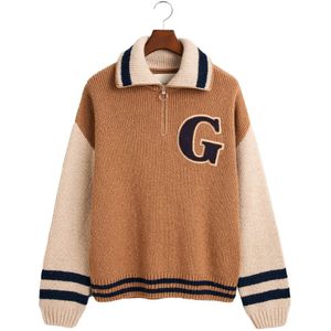 Gant Wool Nepps Letterman Half Rits Trui