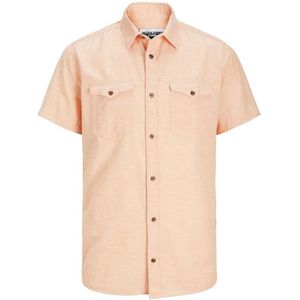 Jack & Jones Sheridan Linen Blend Short Sleeve Shirt Beige S Man