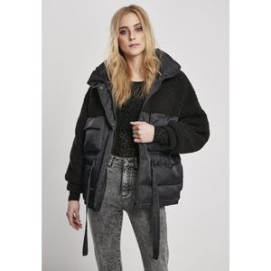 Urban Classics Sherpa Mix Puffer (big ) Jacket Zwart 2XL Vrouw