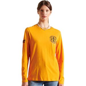 Superdry Collegiate Long Sleeve T-shirt Geel XS Vrouw