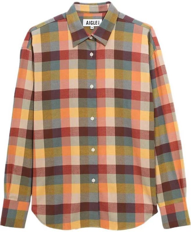 Aigle - Langemouwen Geruite Blouse - Dames