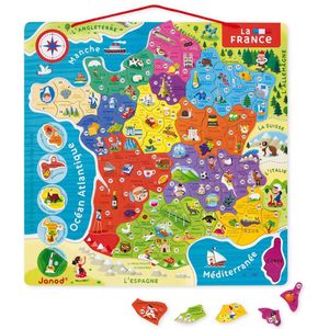 Janod Magnetic France Map Educational Toy Veelkleurig 12 Months-7 Years
