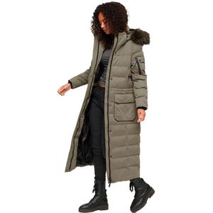 Superdry Mf Faux Fur Hooded Jacket Groen XL Vrouw