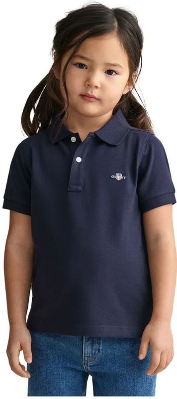 GANT - 802546 Shield - Piqué Polo - Marineblauw - Katoen - Korte Mouwen